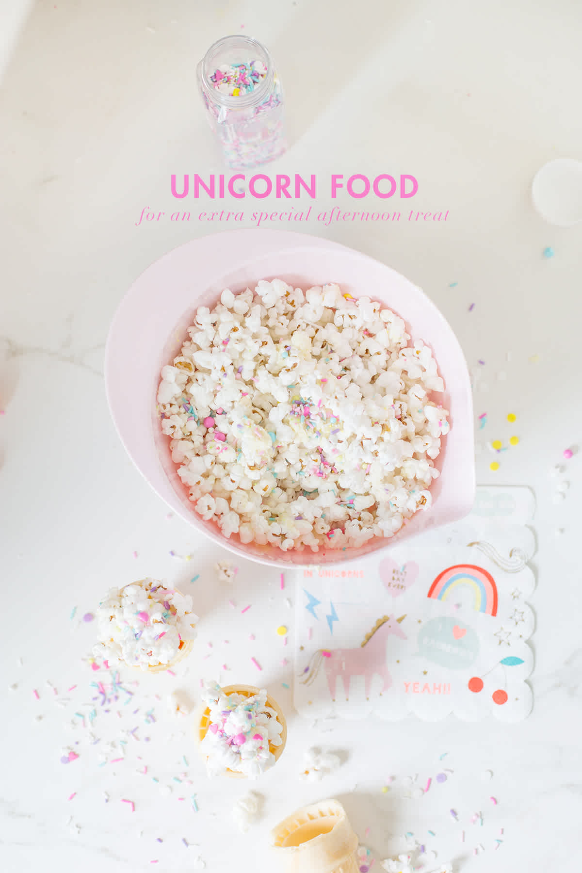 unicorn food sprinkle popcorn