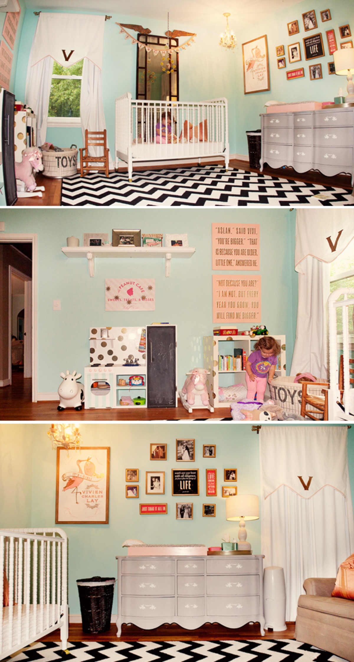 Vivi Charles Nursery Update Turquoise & Pink Baby Nursery Inspiration