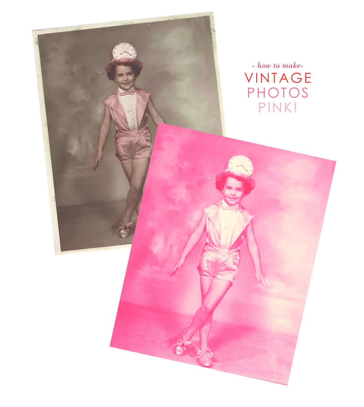 how to turn vintage photos pink