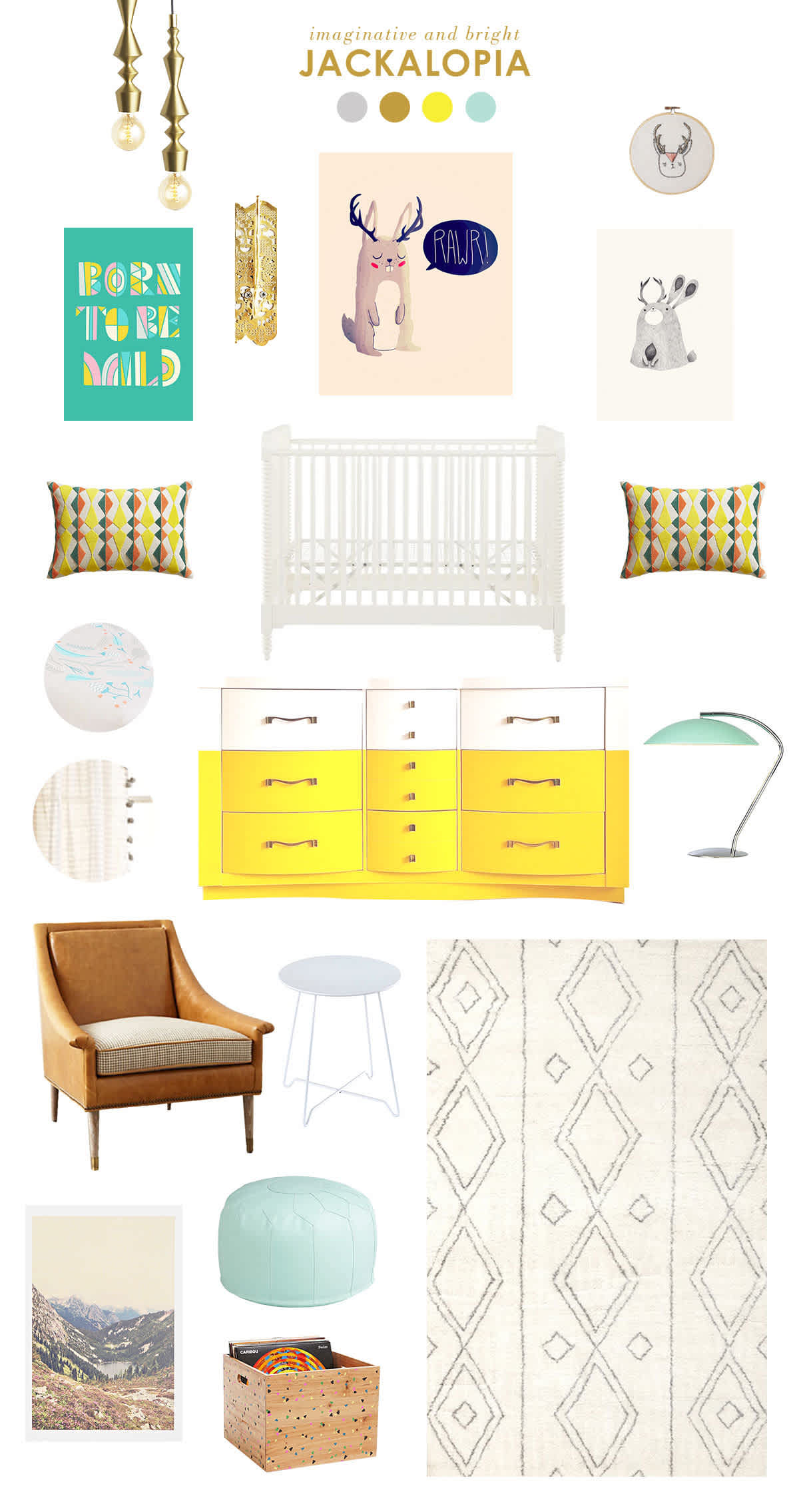 yellow and blue baby nursery inspiration