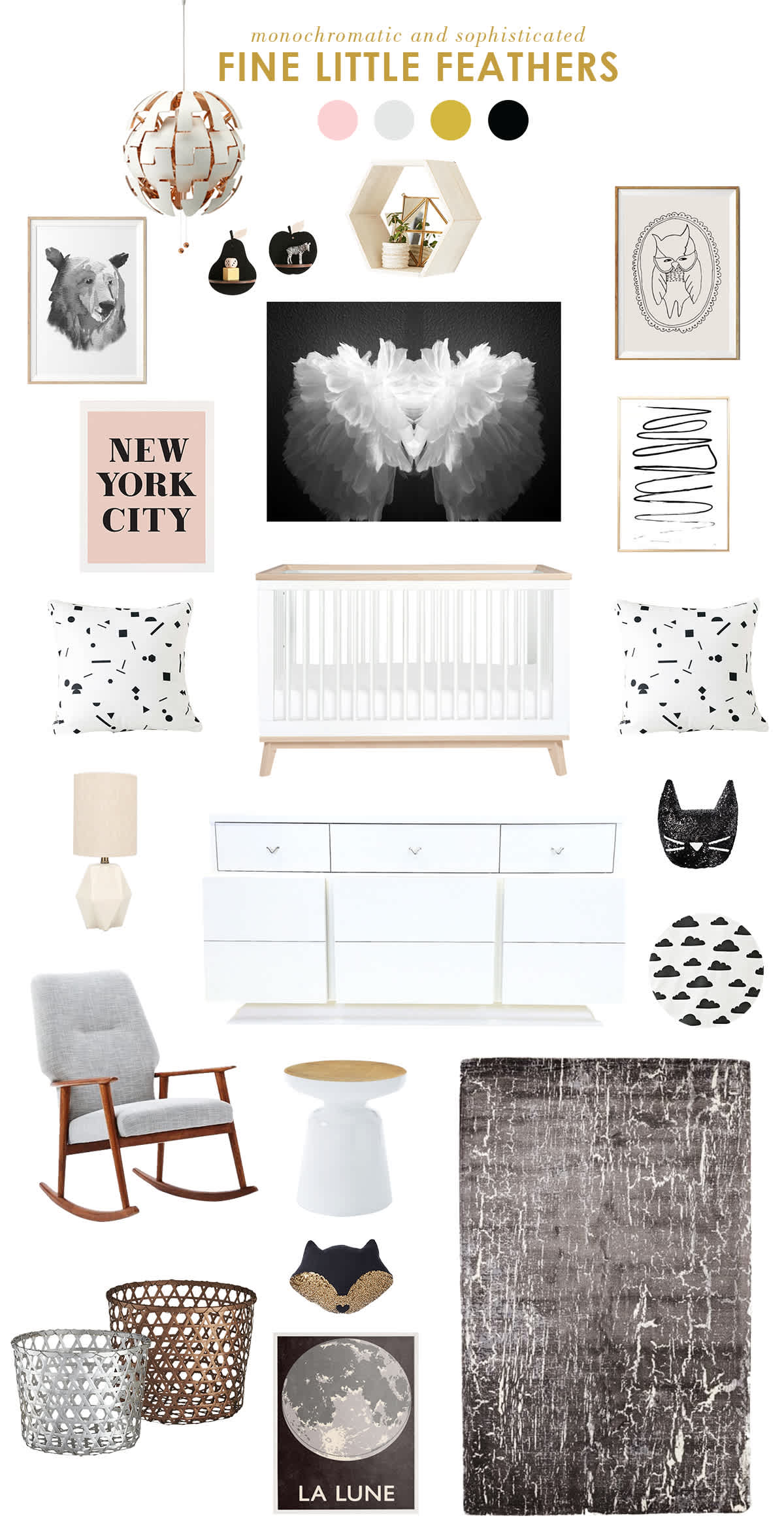 black and white baby nursery inspiration