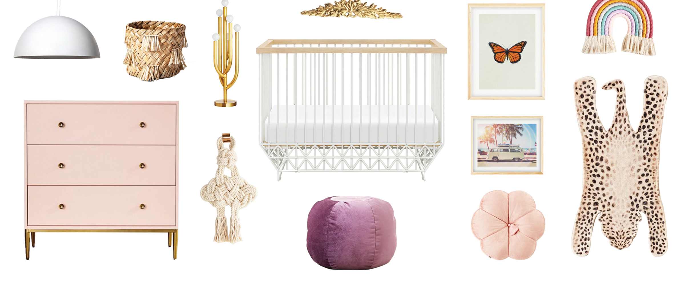 White, Bright, and Light Pink Baby Girl Room Ideas