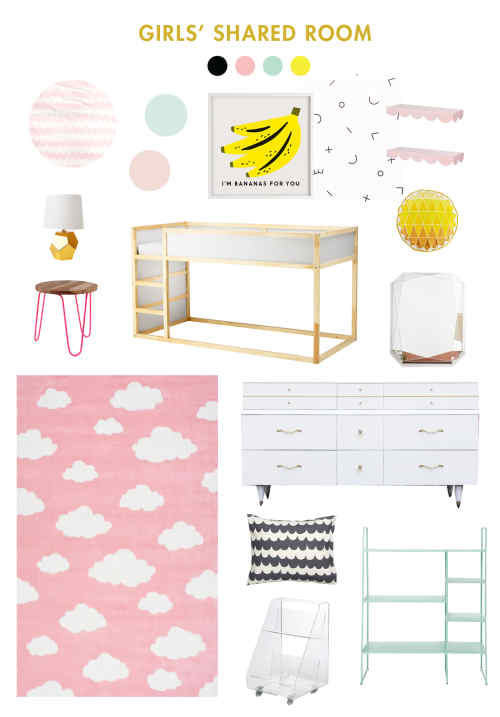 shared girls' room update