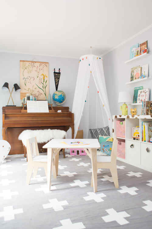 neutral shared playroom ideas