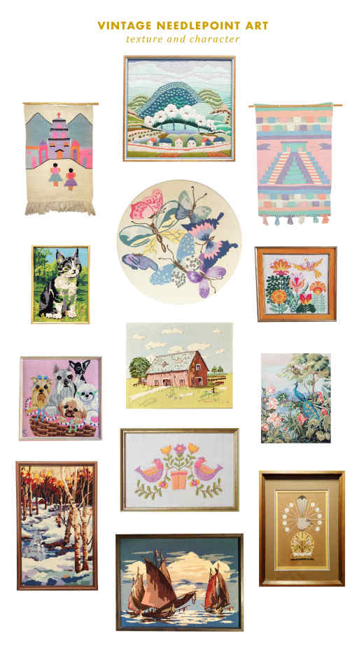 vintage needlepoint art roundup