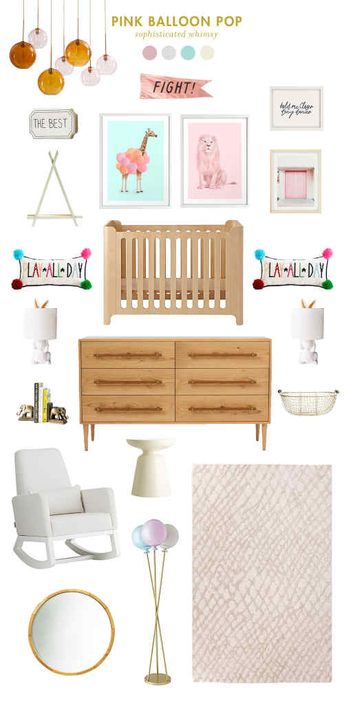 pink balloon pop baby room ideas