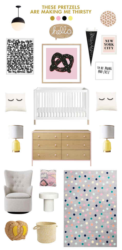black and pink baby room ideas