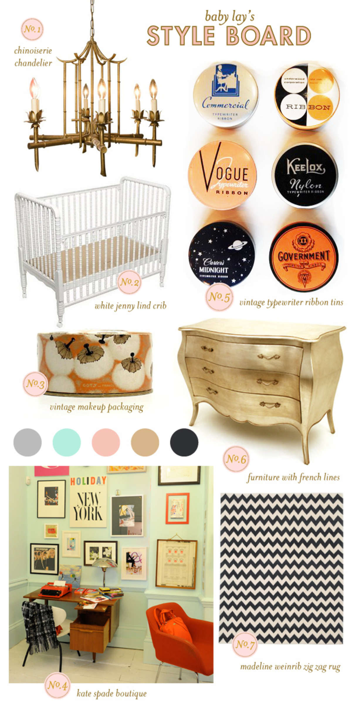 Vivi Charles Nursery Style Board Lay Baby Nursery Inspiration Board