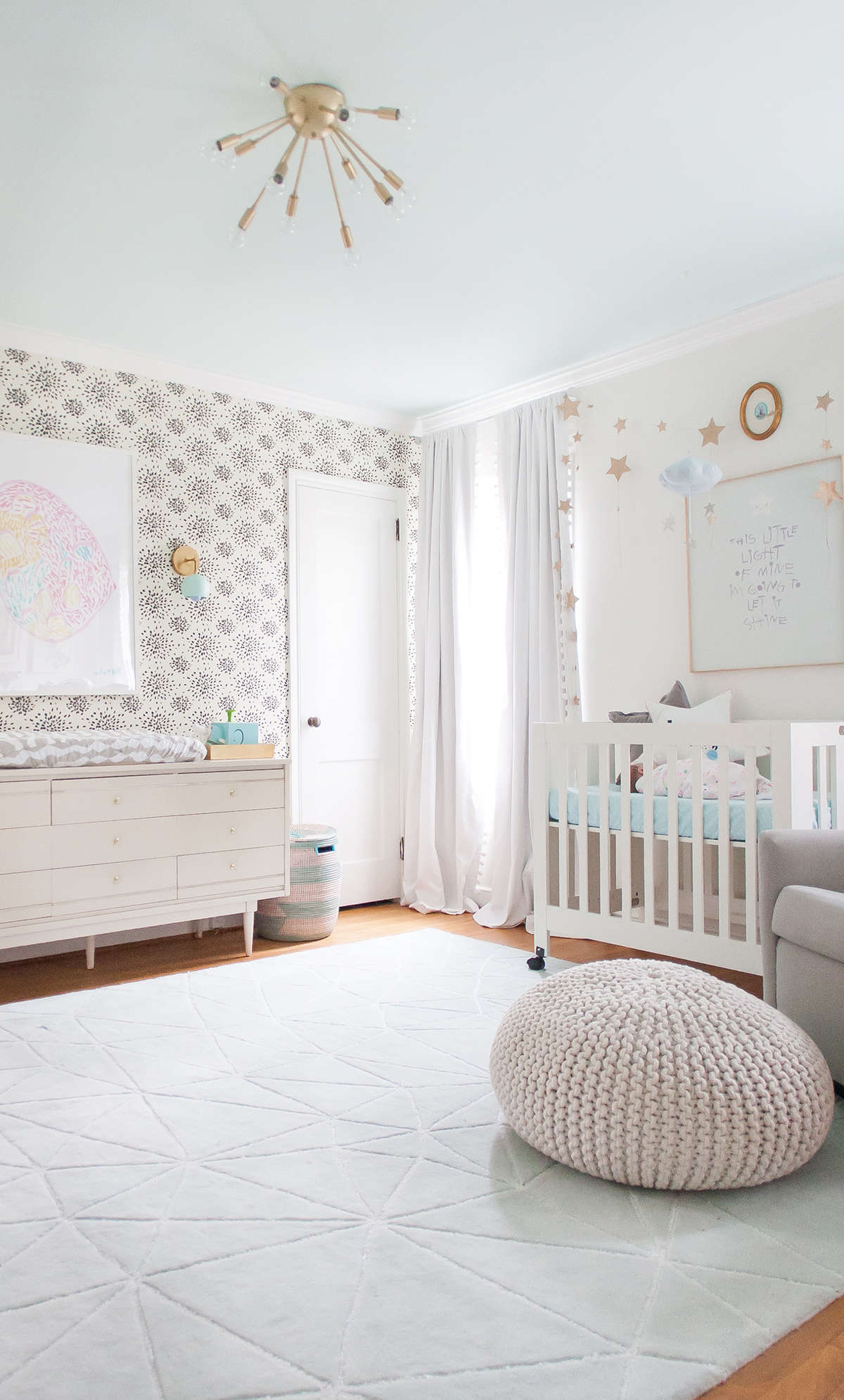 Ellie James Nursery Lay Baby That Rug Is Also Geous In Person It S A Light Mint Color And The Lines Running Throughout Are Filled With Sparkly Iridescent Thread Which Subtle