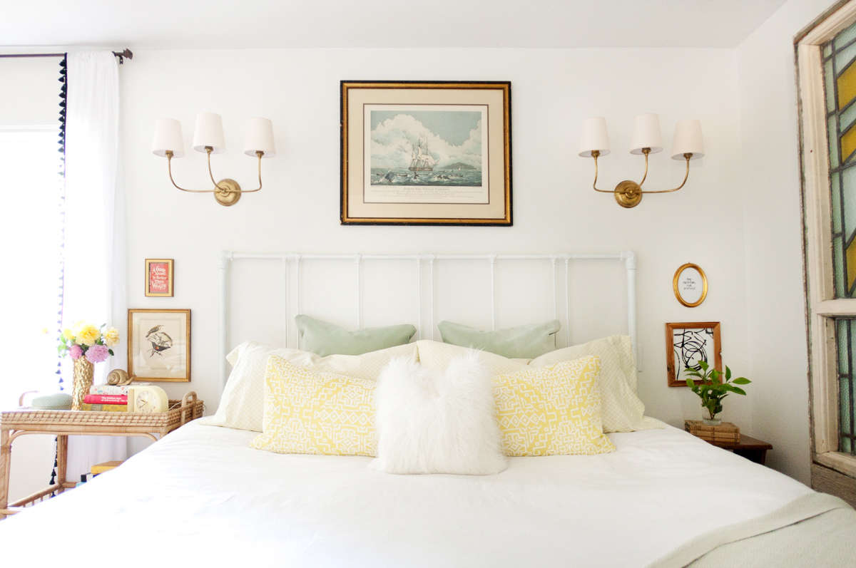 DIY extra long lumbar pillow | Lay Baby Lay - master bedroom inspiration