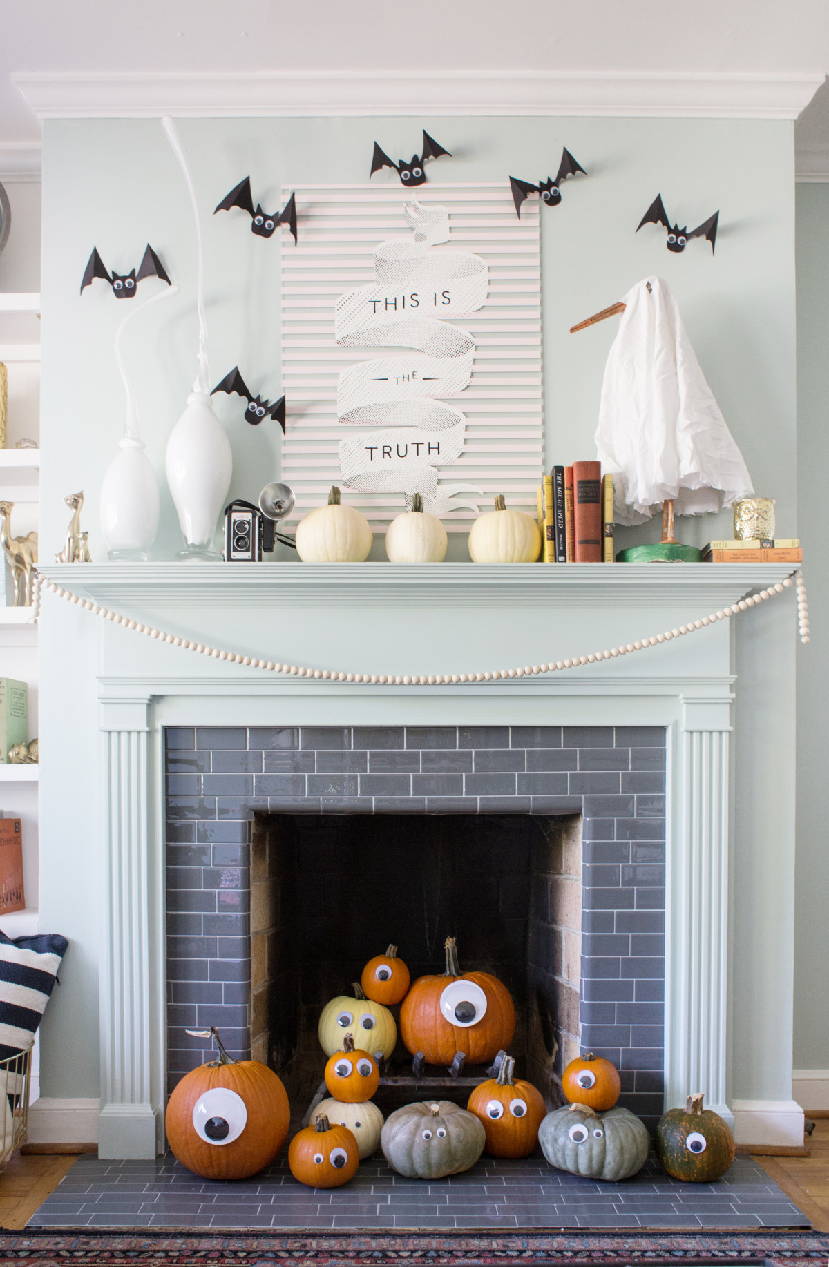 Cute And Easy Halloween Mantel Decor - Lay Baby Lay