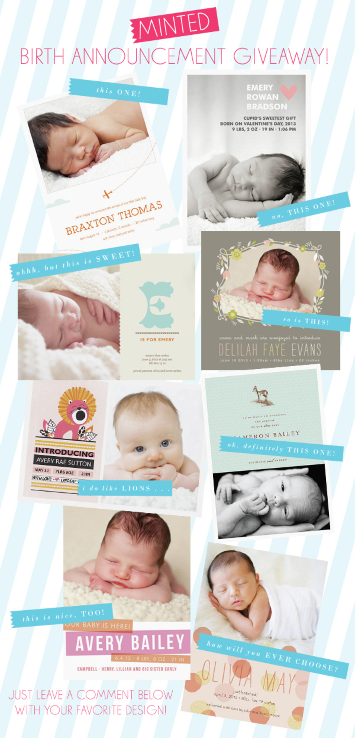A Minted Birth Announcement Giveaway Lay Baby Lay