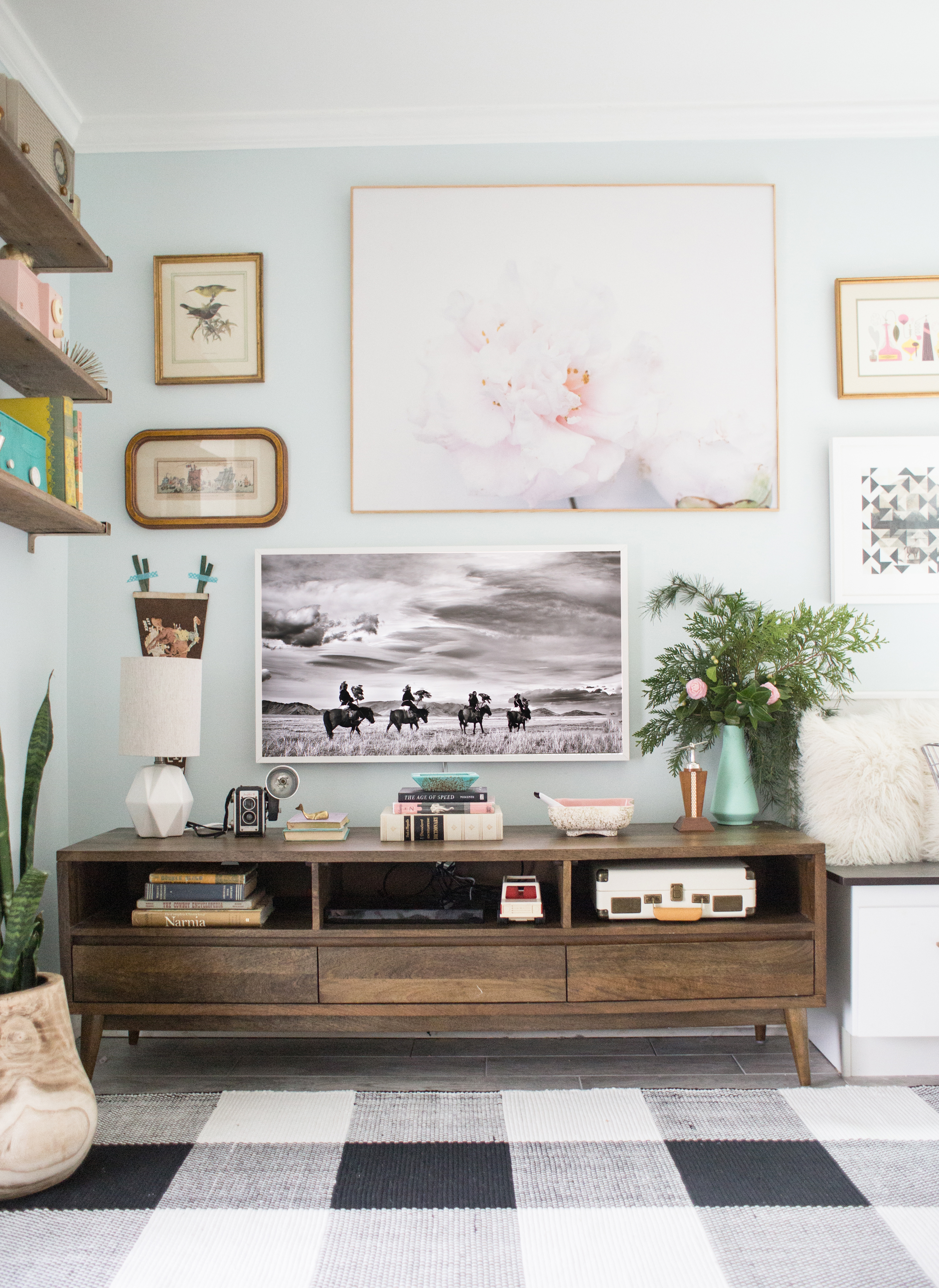 How To Design Around The TV In Your Living Room - Lay Baby Lay, image size:3551x4869