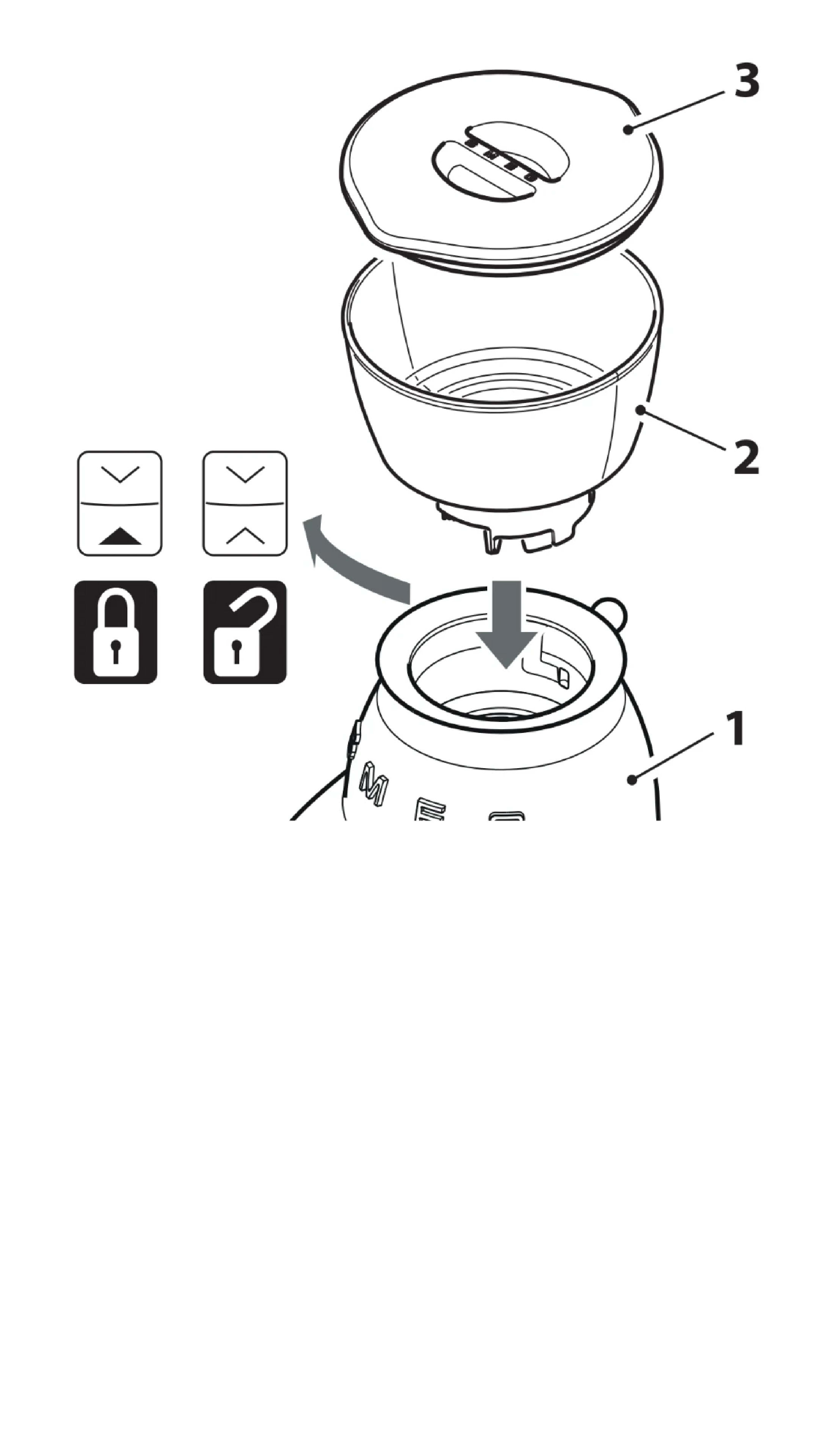 Position the bean hopper on the motor base