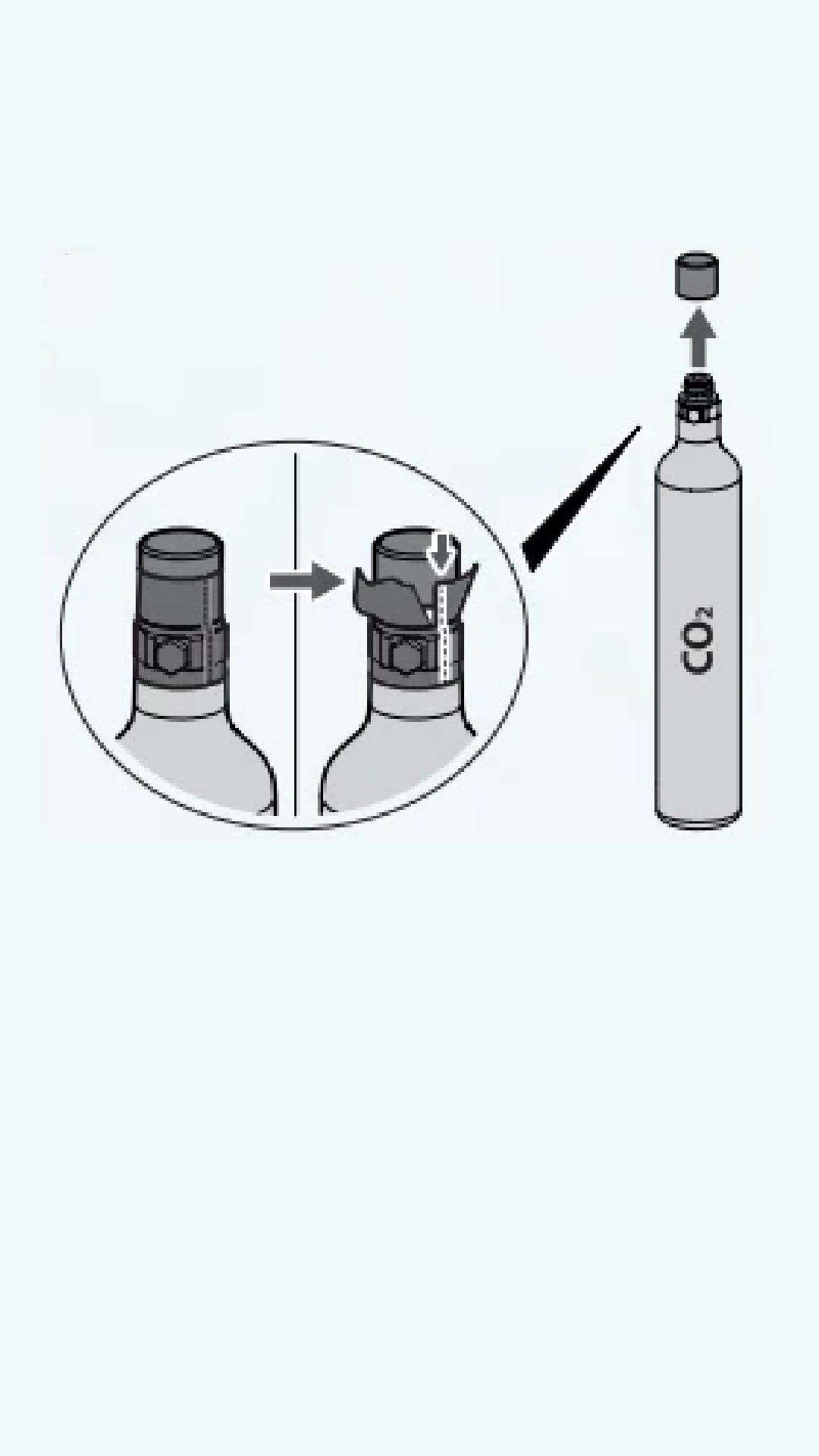 Take the cylinder, remove the seal and cap