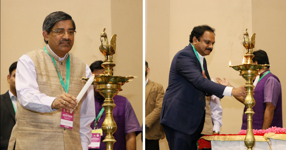 Lamp lighting by Mr. L.V. Subramanyam, Spl Chief Secretary, Sports and Youth Affairs, AP and Mr. Sreedhar Cherukuri, Commissioner, APCRDA