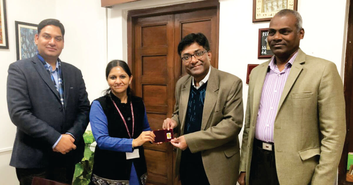 Mr. Prashant Kumar Sharma (Director) BCS & Mr. Vetri Vel (Country Representative-HOME GMBH) with Ms. Bhavna Saxena (IPS) Special Commissioner APEDB, Mr. Vikas Sharma, Director & Chief executive, CSL.