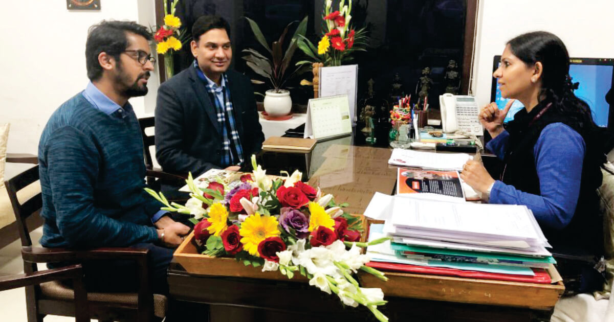 Mr. Akshay Chachra (Head Strategic Partnerships) Bhaichung Bhutia Football academy with Ms. Bhavna Saxena (IPS) Special Commissioner APEDB, Mr. Vikas Sharma, Director & Chief Executive, CSL.