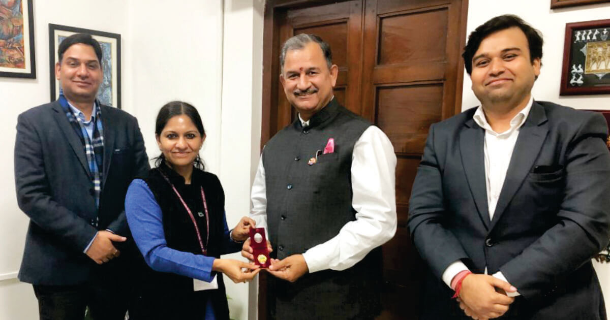 Mr. Ravi Saini (MD)Fortin Holding P.Ltd. with Ms. Bhavna Saxena (IPS) Special Commissioner APEDB, Mr. Vikas Sharma, Director & Chief executive, CSL.