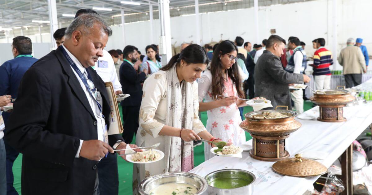 Lunch featuring several dishes inspired by Gandhi ji’s recipes and teachings