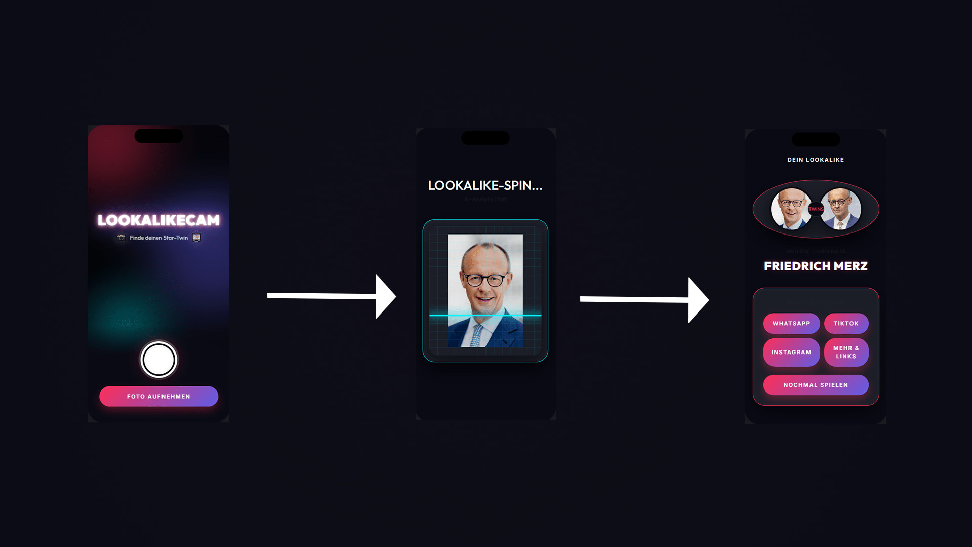 Lookalikecam-App Mockups