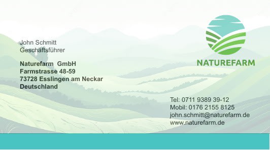 Naturefarm Geschäftsausstattung