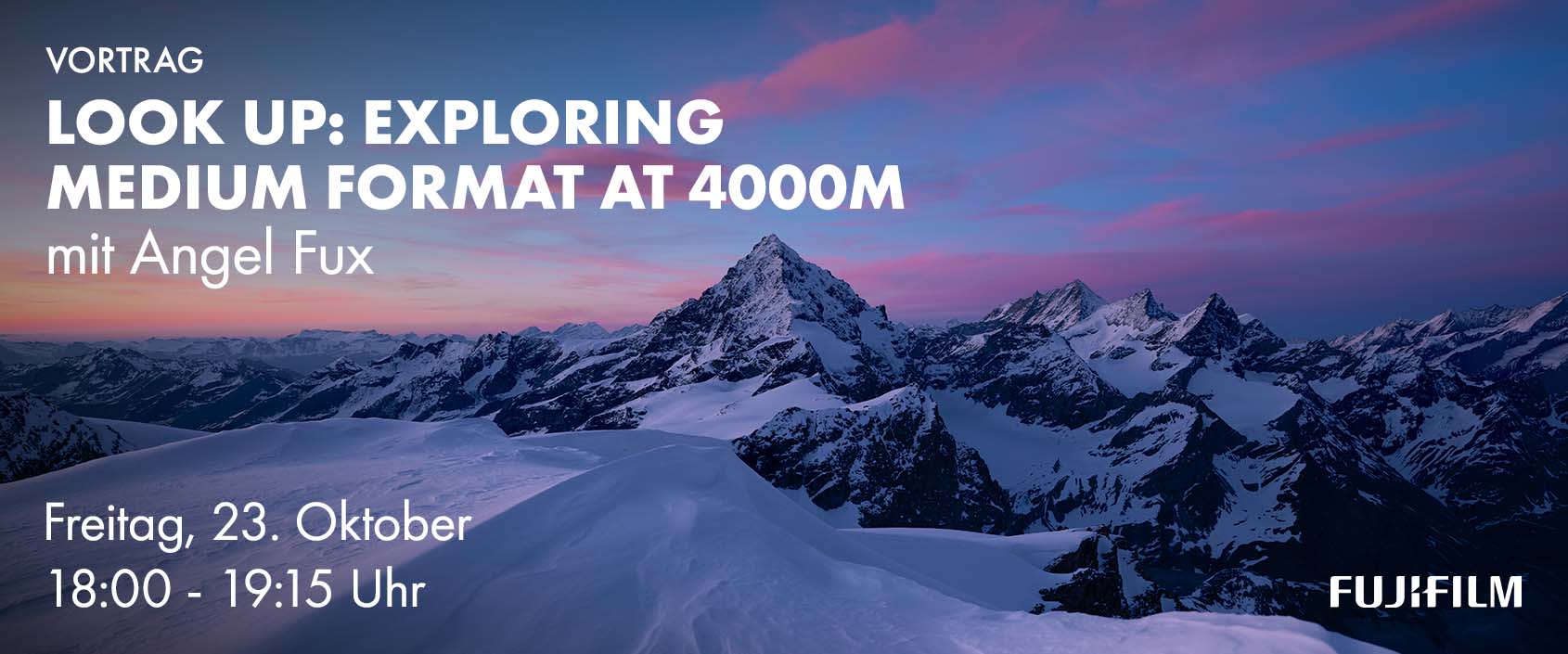 Vortrag Look Up: Exploring Medium Format at 4’000m mit Angel Fux, Fr, 23.10. 18:00 bis 19:15 Uhr