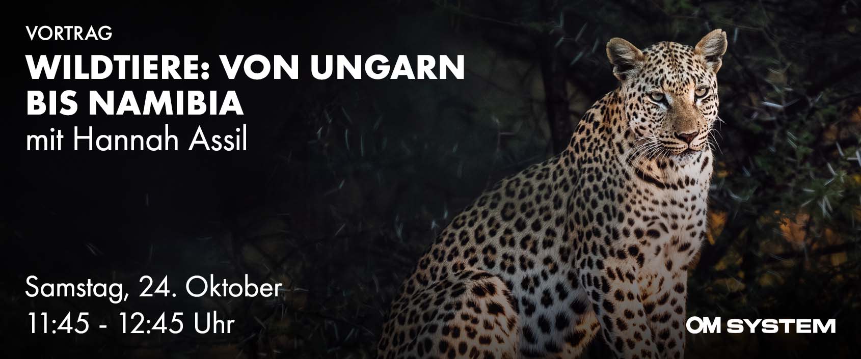 Vortrag Wildtiere: Von Ungarn bis Namibia mit Hannah Assil, Sa, 24.10. 11:45 bis 12:45 Uhr