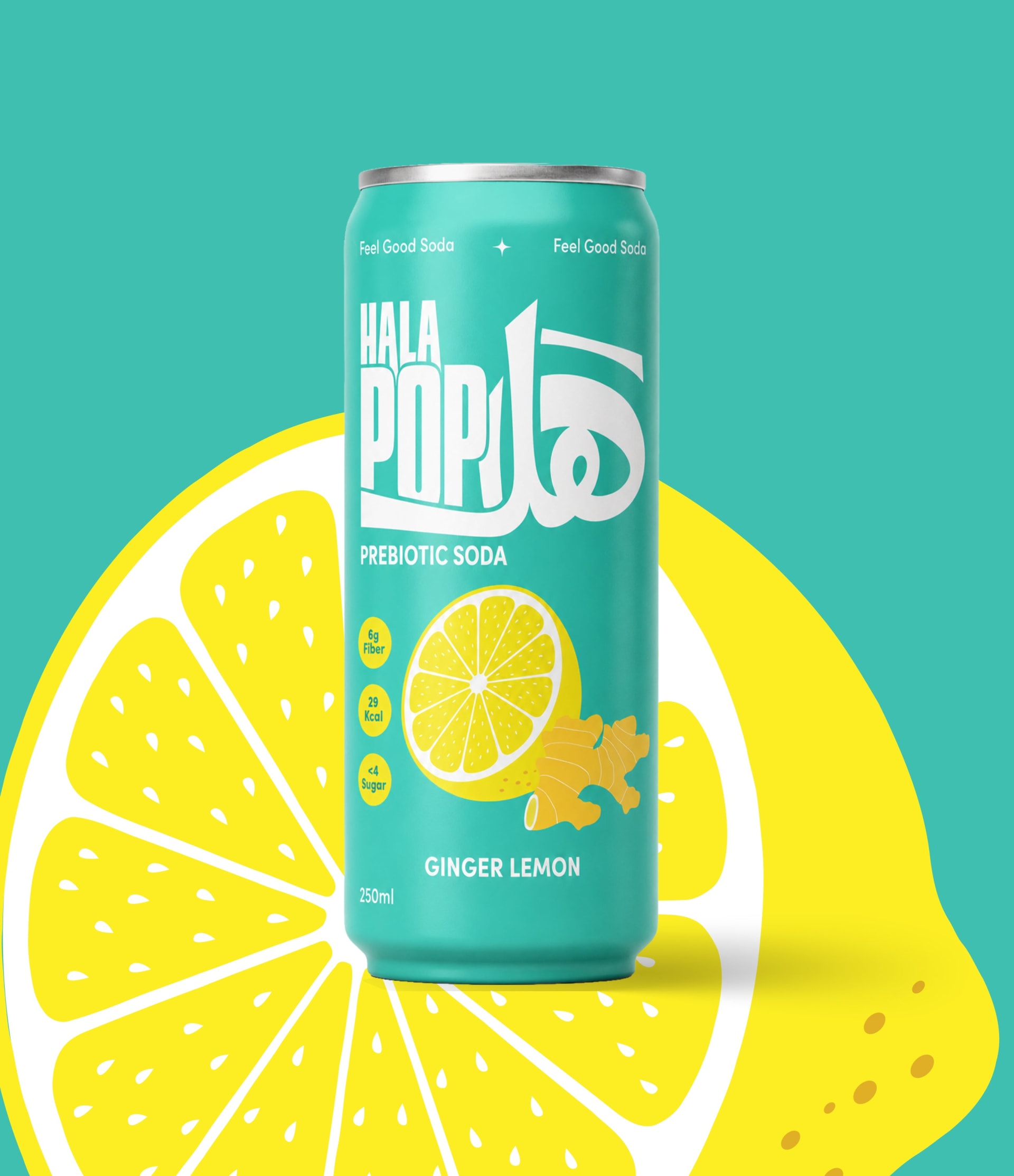 Prebiotic Soda, Ginger Lemon, Ginger Lemon