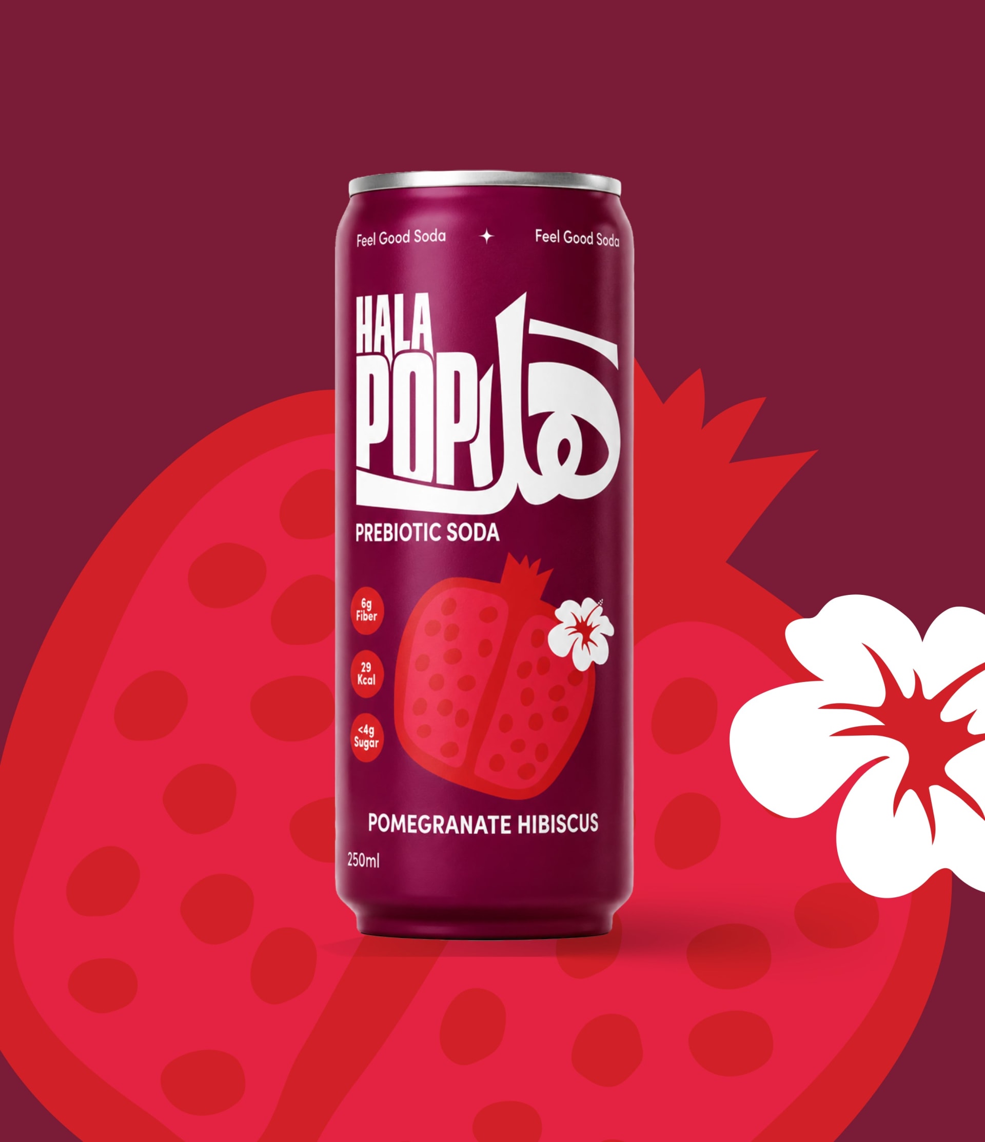 Prebiotic Soda, Pomegranate Hibiscus, Pomegranate Hibiscus