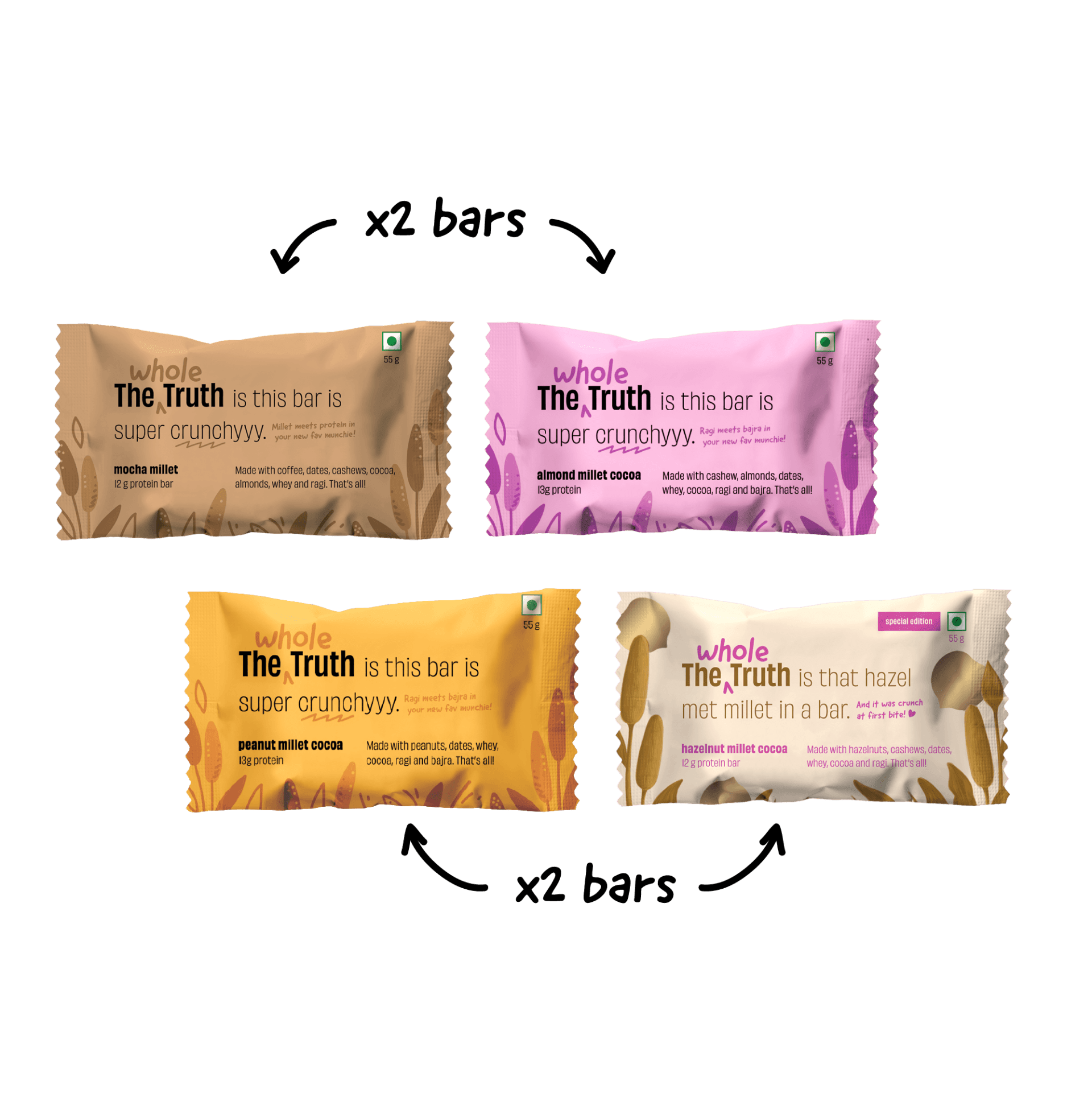 13g Millet Protein Bar, Assorted, Assorted
