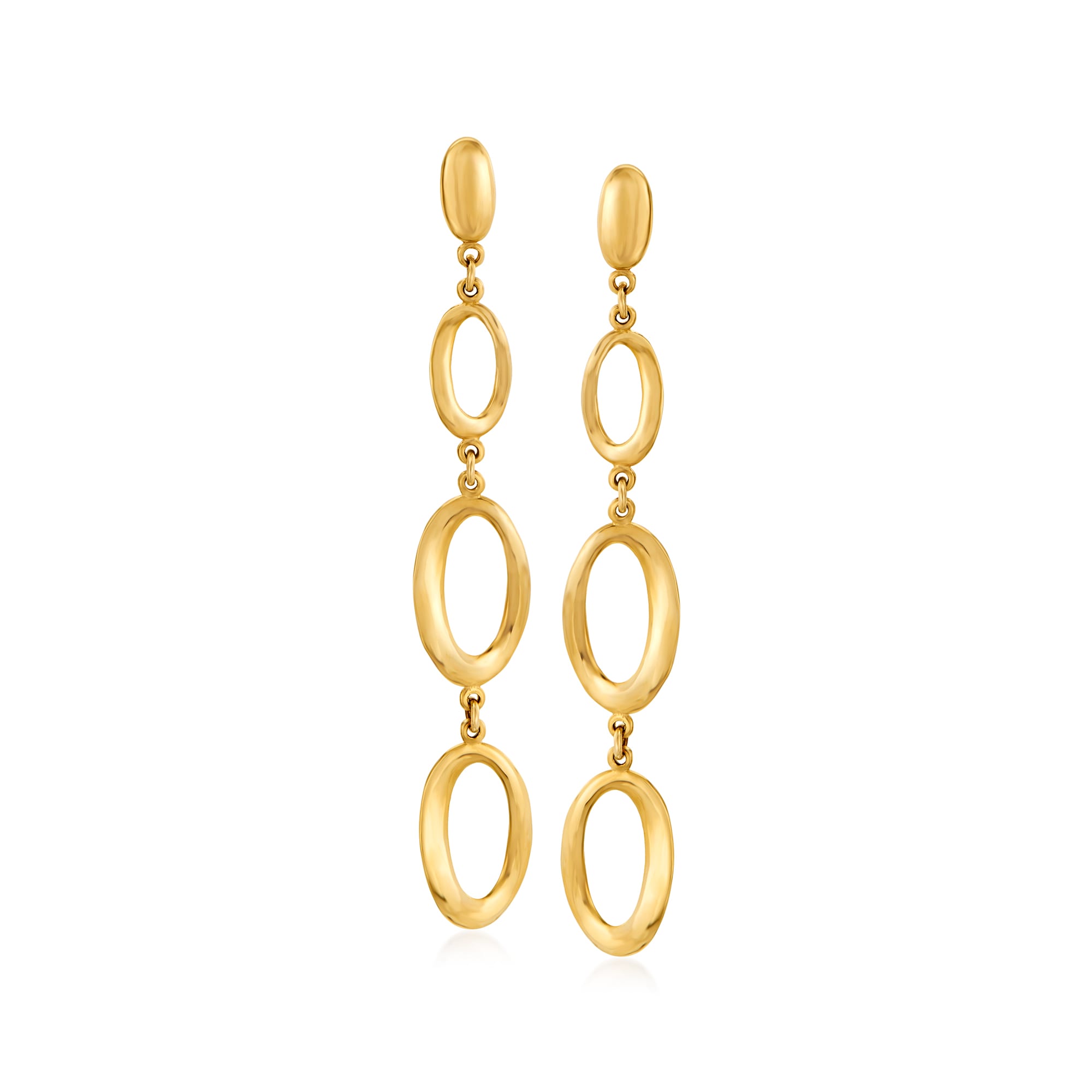 Italian 14kt Yellow Gold Oval-Shape Drop Earrings | Ross-Simons