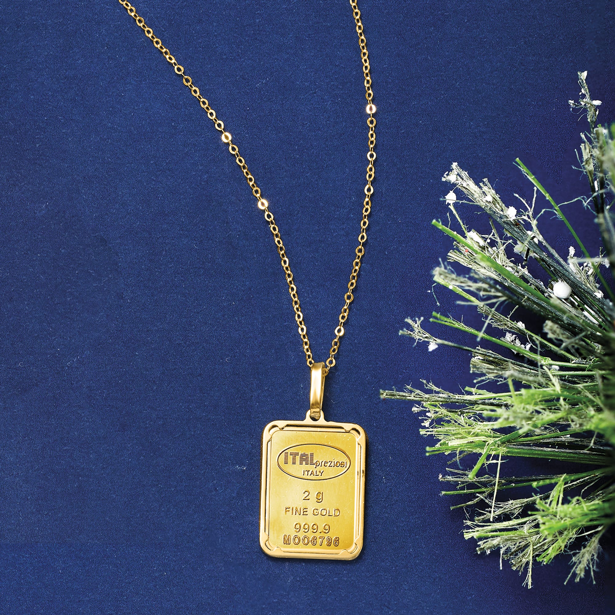 Italian 24kt Yellow Gold Two-Gram Ingot Pendant Necklace with 14kt ...