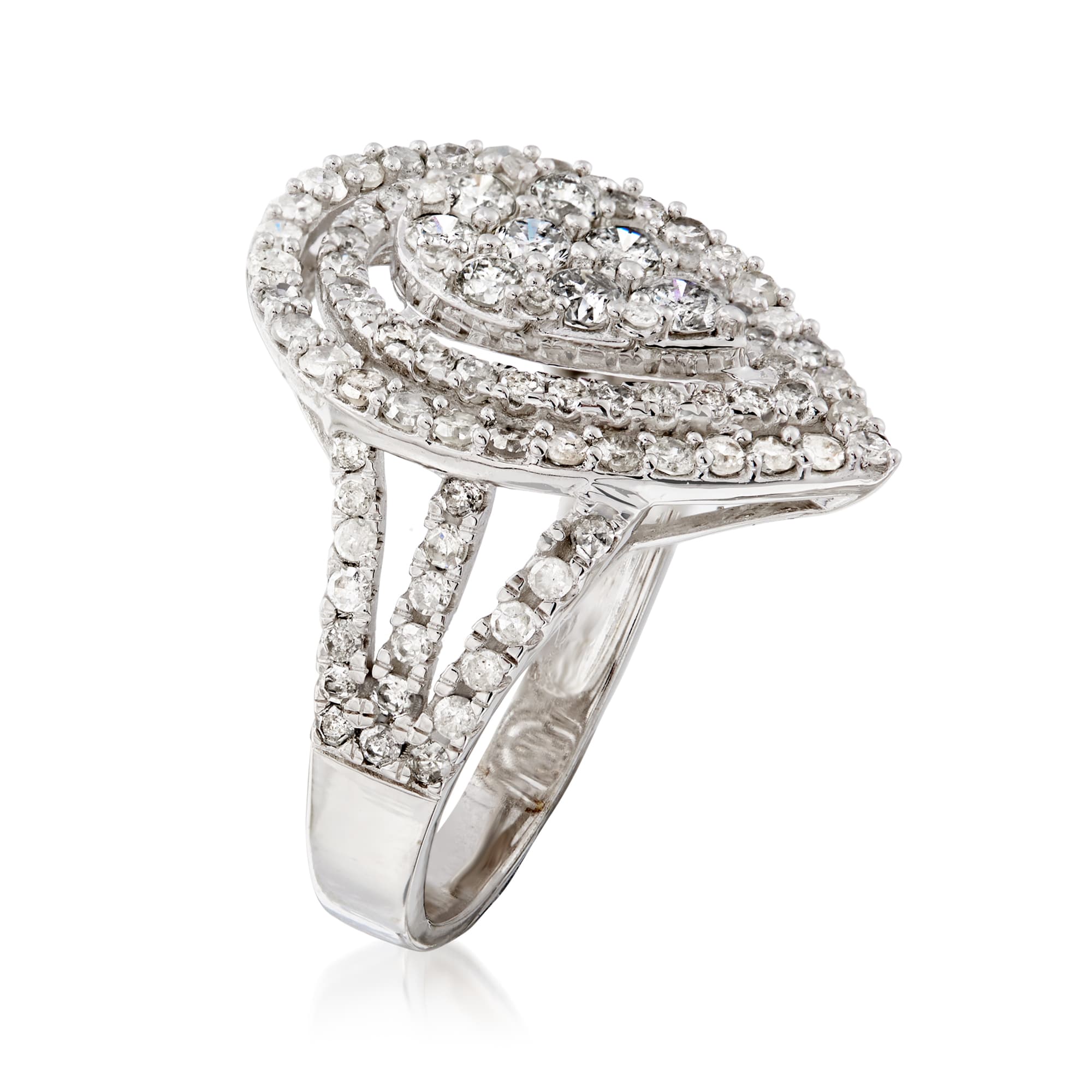 1.70 ct. t.w. Diamond Teardrop Ring in 14kt White Gold | Ross-Simons
