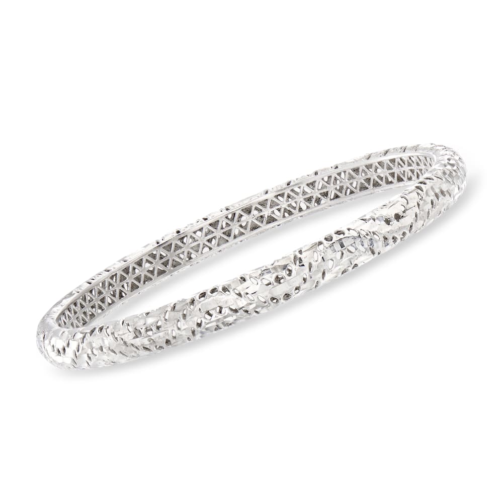 Sterling Silver Polished and Textured Bangle Bracelet Sterling Silver Polished and Textured Bangle Bracelet
