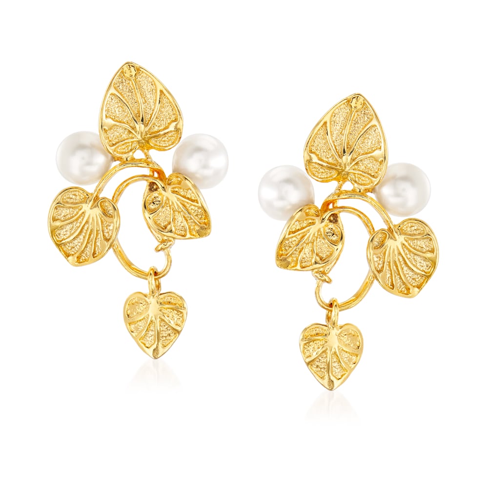 Earrings Gold pearl earrings Pendants Italian jewellery chic earrings Elegant Pearl gold earrings Drop Earrings Italian Jewelry Chic