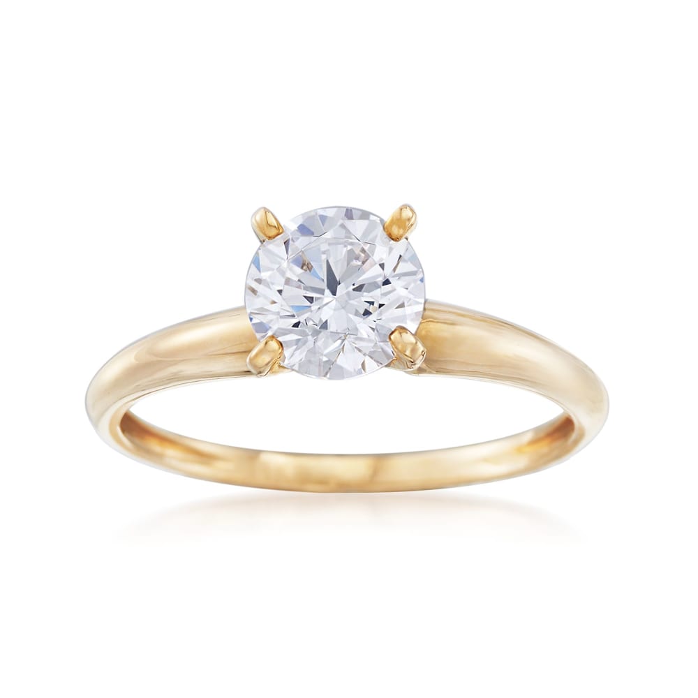 simple 0.5 carat solitaire cz engagement ring yellow