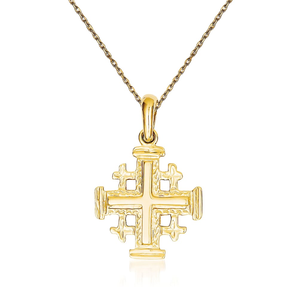 14K Yellow Gold Jerusalem Cross Pendant 14K Yellow Gold Jerusalem Cross Pendant