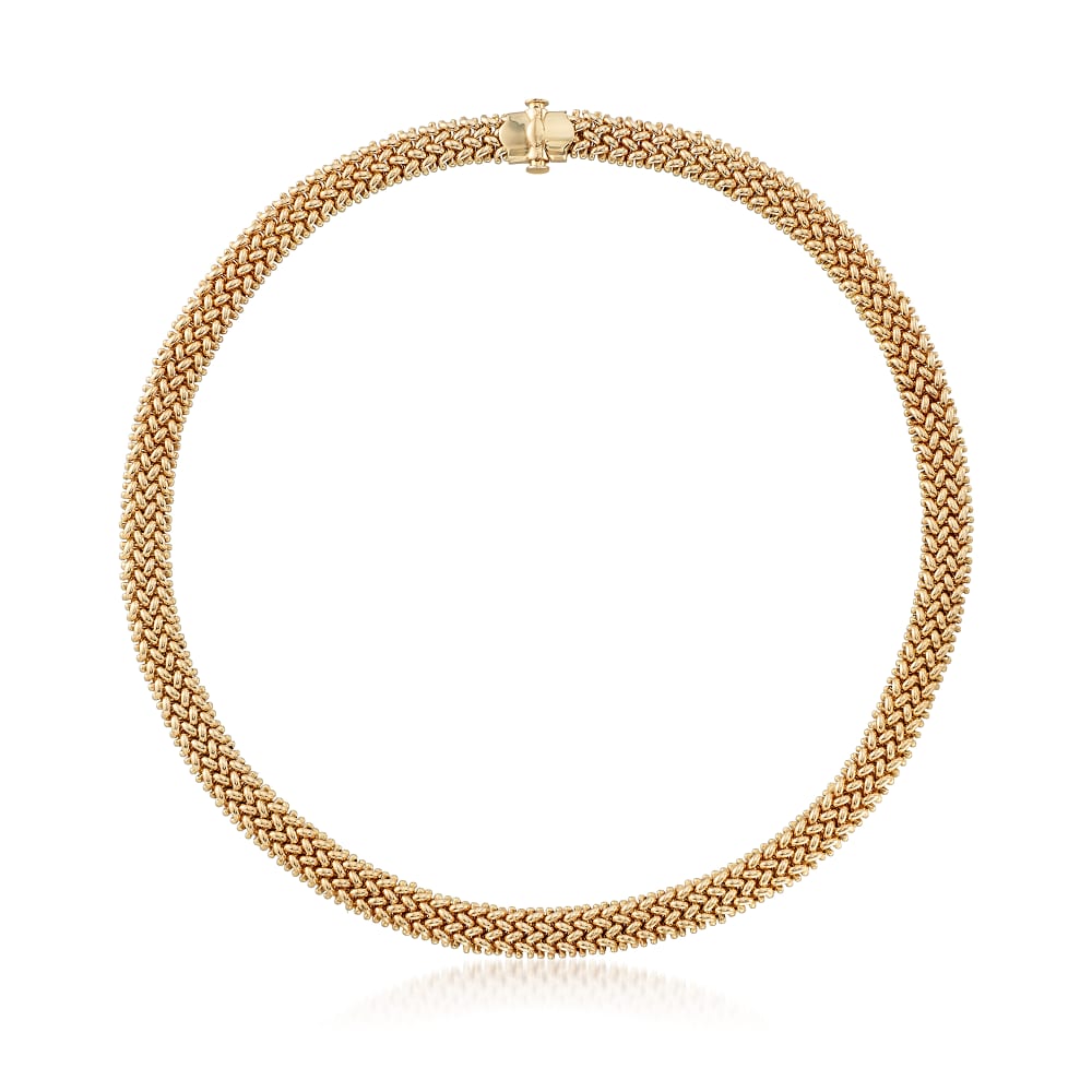 Italian 14kt Yellow Gold Riso-Link Collar Necklace | Ross-Simons