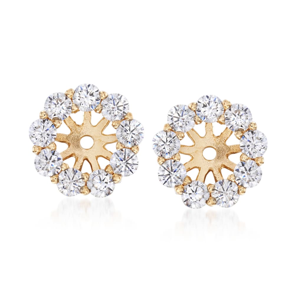 14k White Gold Cubic Zirconia Cz Stud Ear Jacket Jackets For Studs Fine Jewelry Gifts For Women For Her 14k White Gold Cubic Zirconia Cz Stud Ear Jacket Jackets For Studs Fine Jewelry Gifts For Women For Her