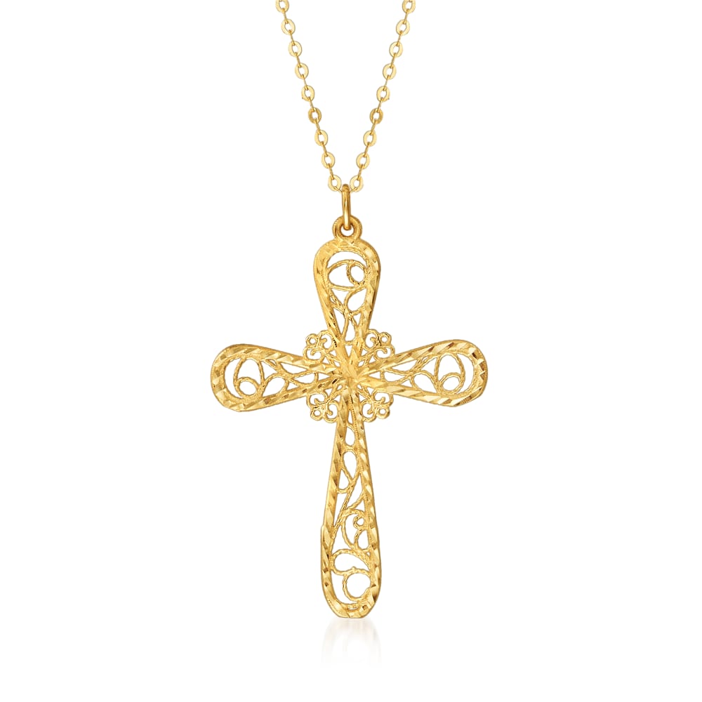 Core Gold 14k Filigree Cross Pendant Core Gold 14k Filigree Cross Pendant