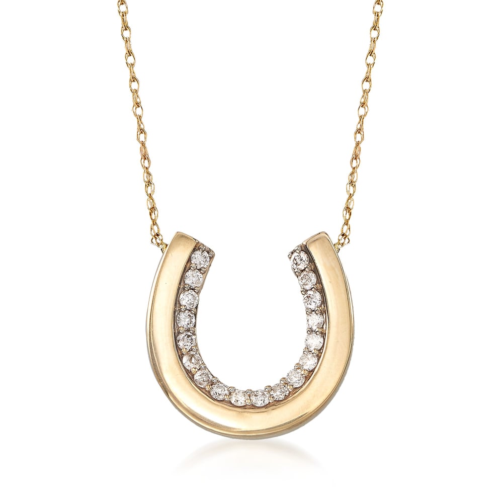 .21 ct. t.w. Diamond Horseshoe Necklace in 14kt Yellow Gold | Ross-Simons