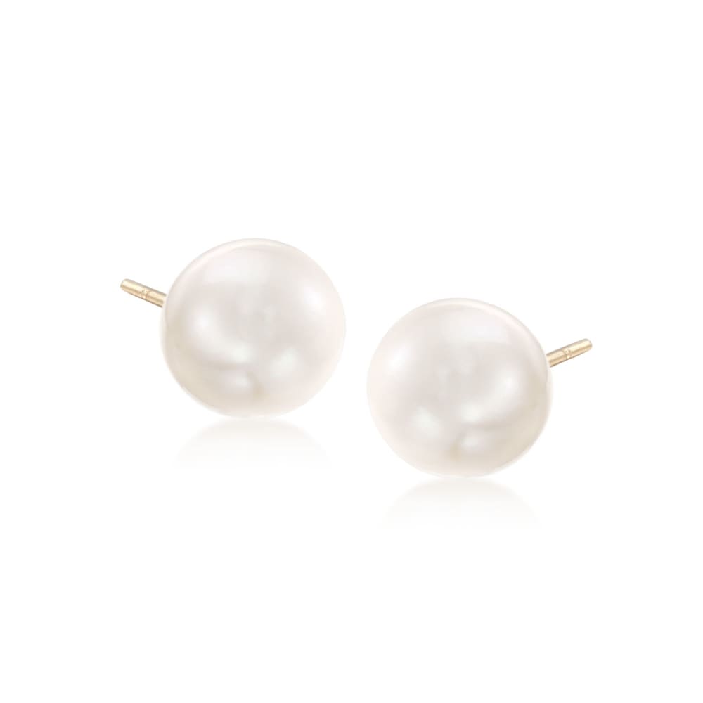 Freshwater Pearl Earrings with Graduated Emerald 10mm Freshwater Cultured Pearl Freshwater Pearl Earrings with Graduated Emerald 10mm Freshwater Cultured Pearl