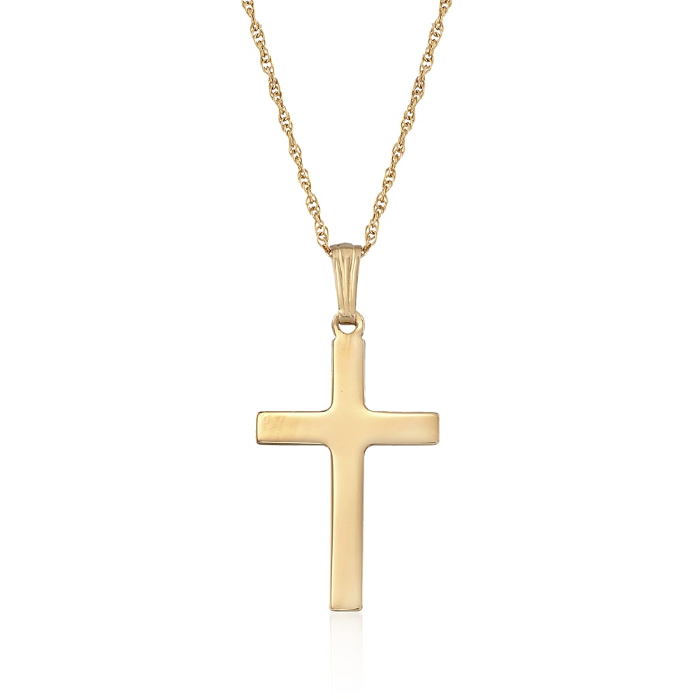 14kt Yellow Gold Cross Pendant Necklace | Ross-Simons