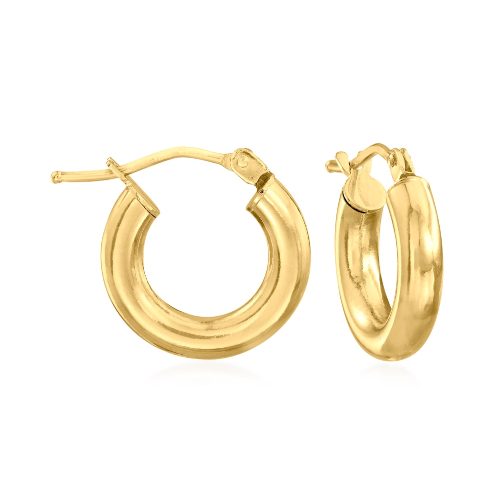 Italian 18kt Yellow Gold Huggie Hoop Earrings. 1/2