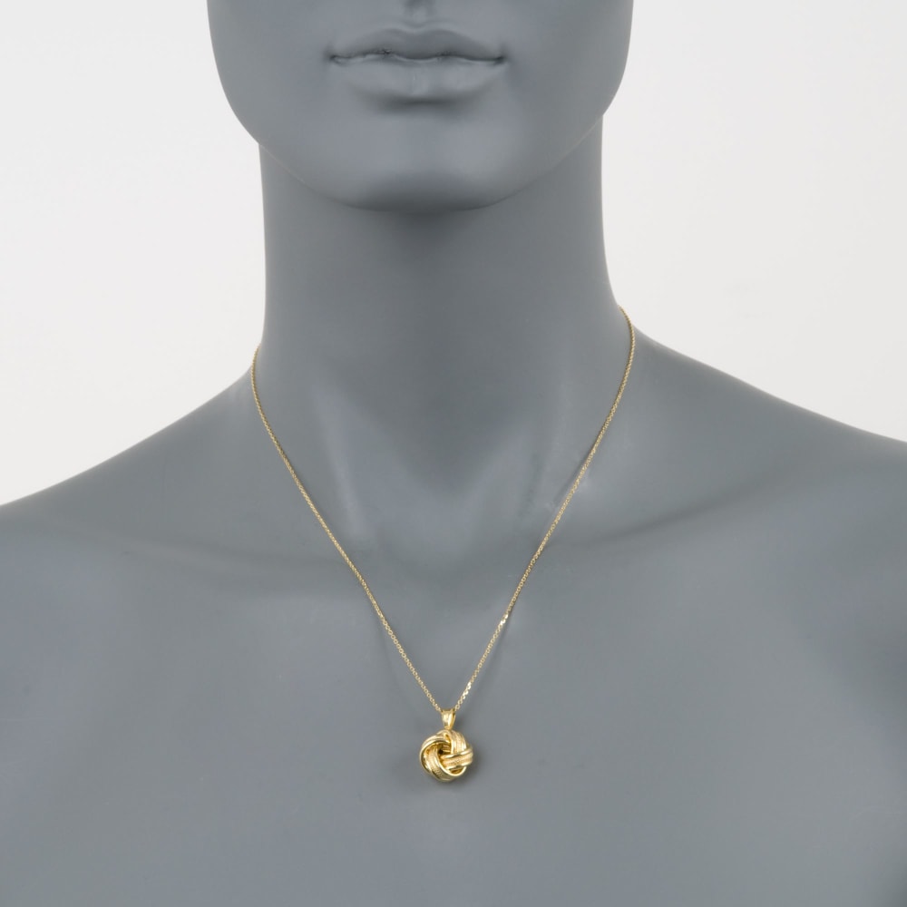 14kt Yellow Gold Love Knot Pendant Necklace 18 Ross Simons 