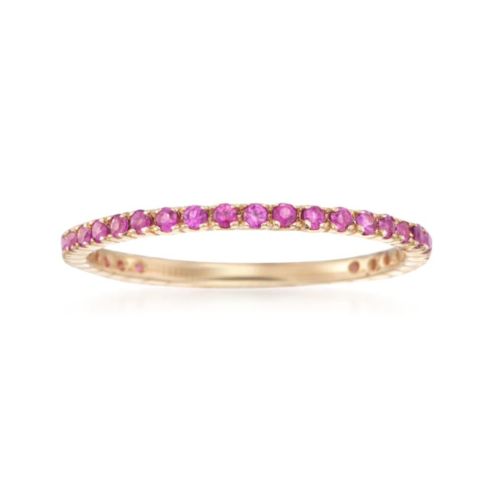 .33 ct. t.w. Ruby Eternity Band in 14kt Yellow Gold | Ross-Simons