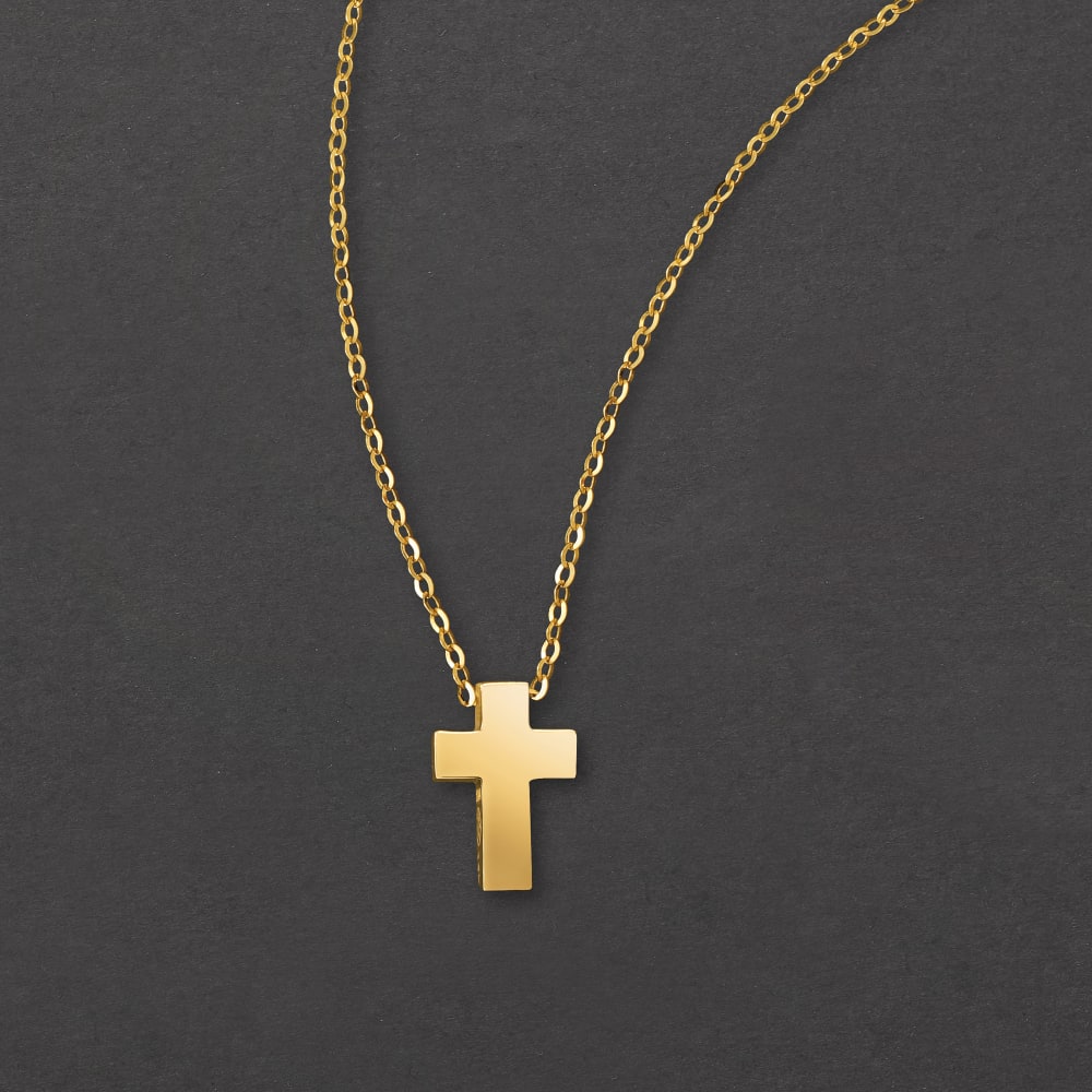 14kt Yellow Gold Cross Pendant Necklace | Ross-Simons