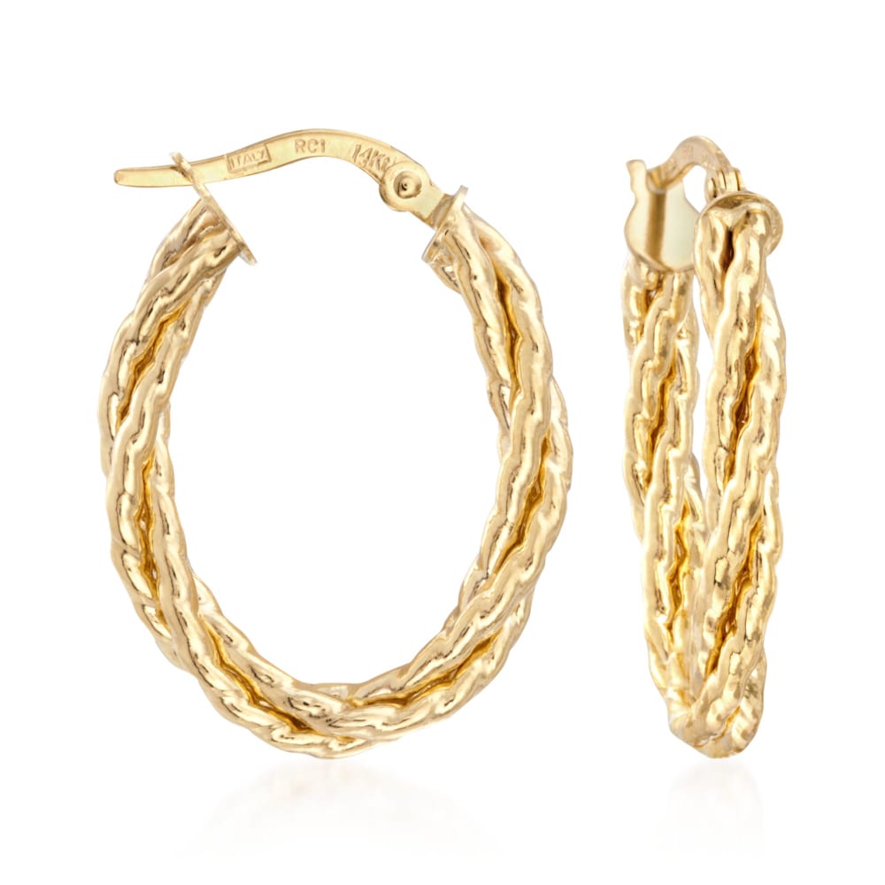 14k Oval Hoop Earrings 14 kt Yellow Gold 14k Oval Hoop Earrings 14 kt Yellow Gold
