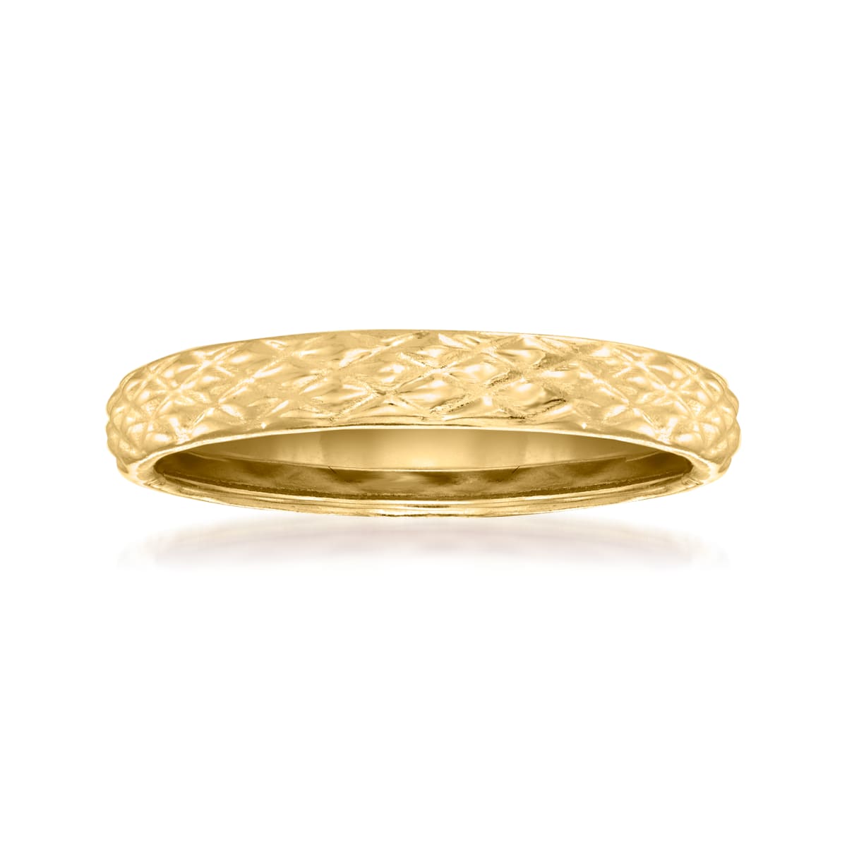 18kt Yellow Gold Quilted Textured Ring | Ross-Simons